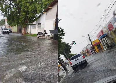 Ruas alagadas no Dirceu