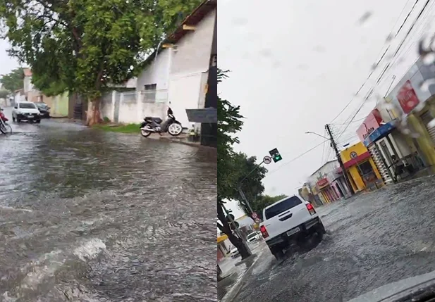 Ruas alagadas no Dirceu