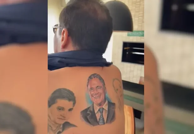 Senador Kajuru faz tatuagem do rosto de Álvaro Dias
