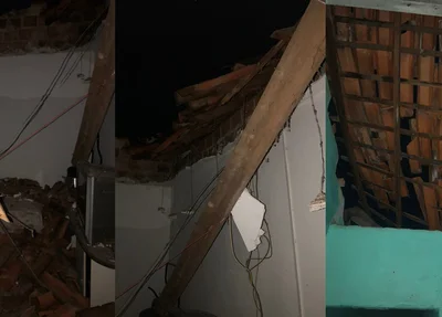 Teto de casa desabou no bairro Ilhotas