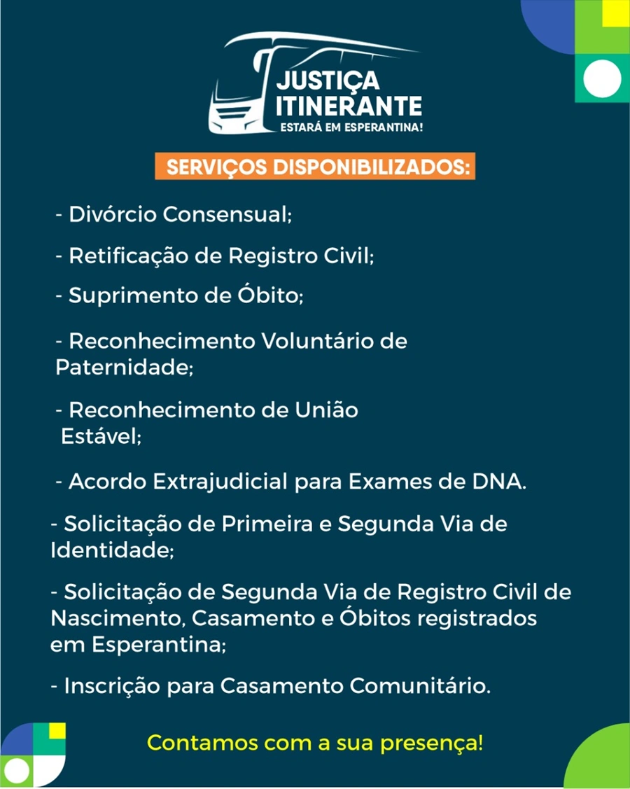 A ação é uma parceria da Prefeitura de Esperantina com o Tribunal de Justiça do Piauí