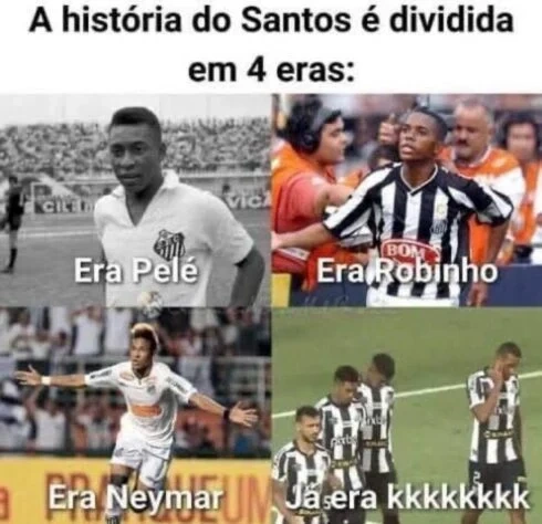 Brincadeira nas redes sociais com a goleada sofrida pelo Santos