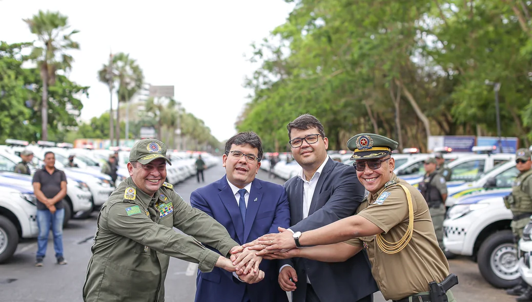 Coronel Scheyvan Lopes, Rafael Fonteles, Chico Lucas e Capitão da PM