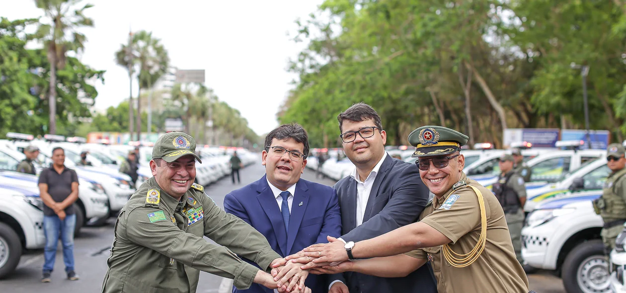 Coronel Scheyvan Lopes, Rafael Fonteles, Chico Lucas e Capitão da PM