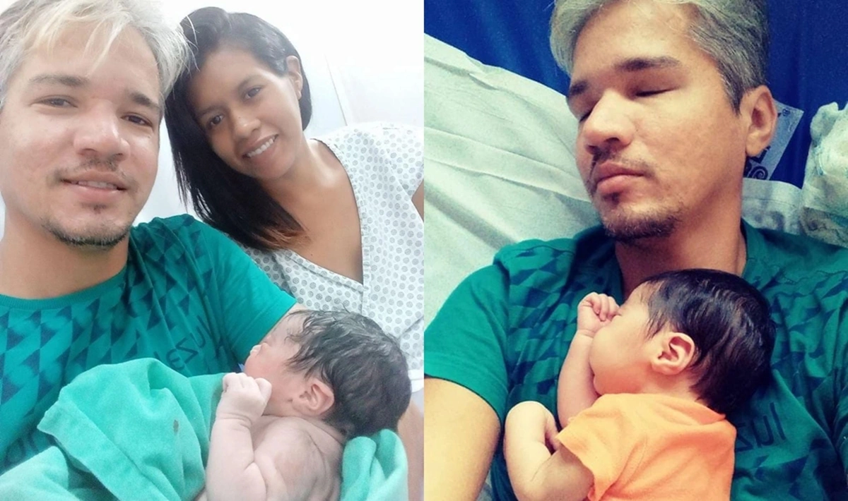 Glaudson Martins realizou o parto da filha, Lice Bethyna