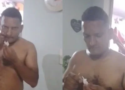 Homem de iniciais F. B. F. foi flagrado consumindo cocaína na frente do filho de 8 anos