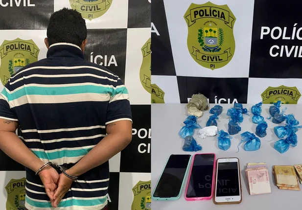 Homem preso em flagrante com drogas