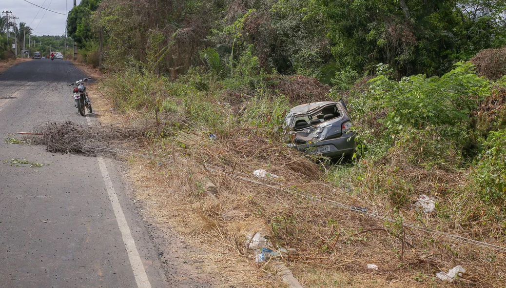 Local do acidente na estrada de acesso ao povoado Boa Hora
