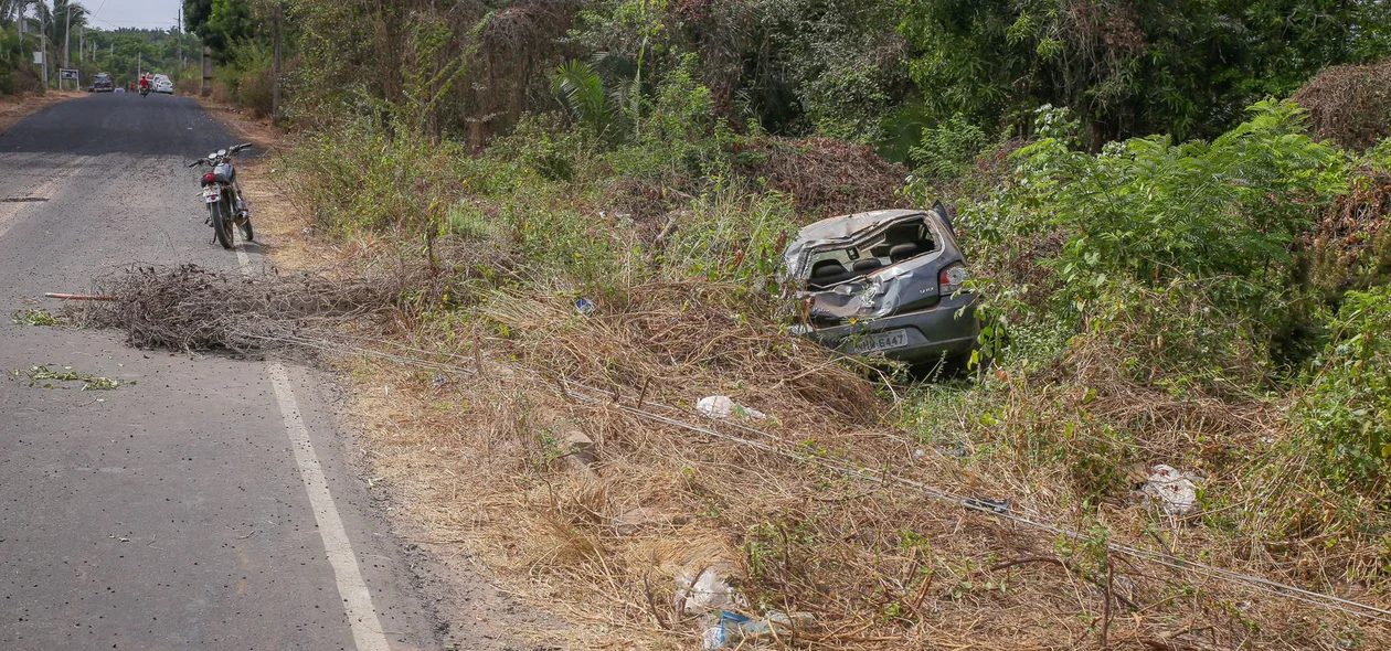 Local do acidente na estrada de acesso ao povoado Boa Hora