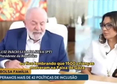 Lula e Janja durante pronunciamento