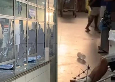 O homem foi contido pela guarda do HUT até a chegada da Pm