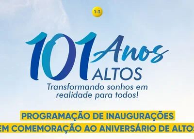 Prefeitura de Altos divulga programação oficial de aniversário
