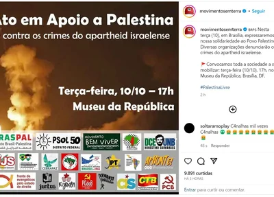 Publicação do MST em apoio ao grupo Hamas