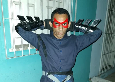 Rodrigo Rodrigues da Silva, preso vestido de super-herói em Parnaíba
