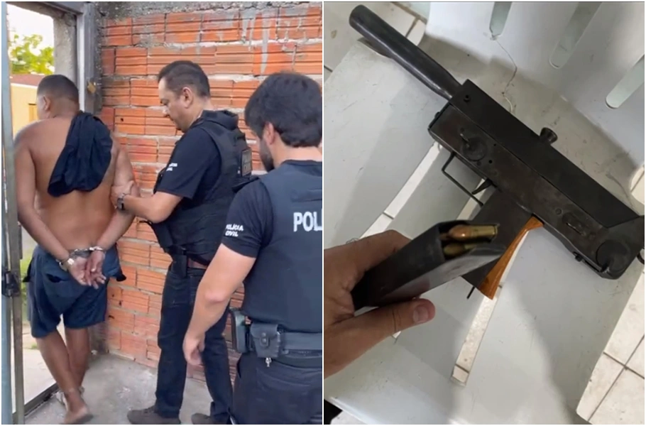 Submetralhadora apreendida durante cumprimento de mandado pelo 22º DP