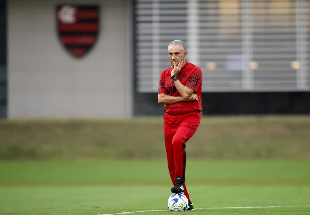 Tite em seu primeiro trabalho com os atletas do Flamengo