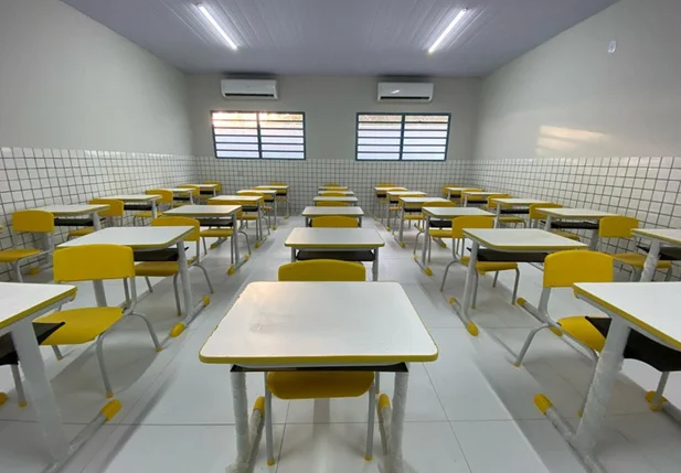 A nova creche conta com 08 salas de aula climatizadas