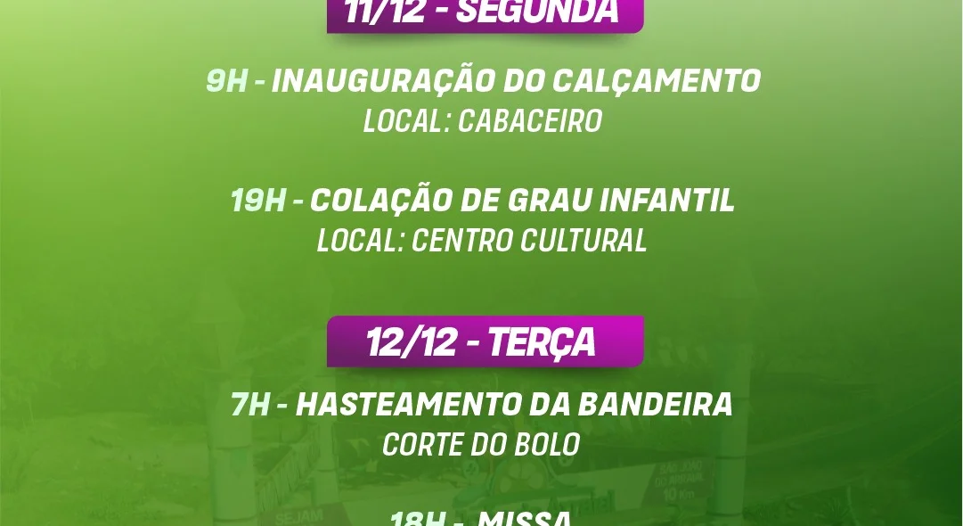 A programação se encerra na terça-feira (12)