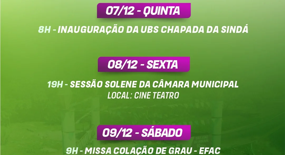 A semana contará com diversos eventos