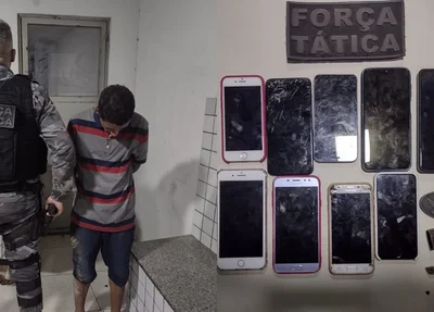 Adolescente apreendido com celulares, arma e moto roubada