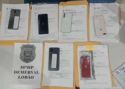 Aparelhos celulares que serão restituídos