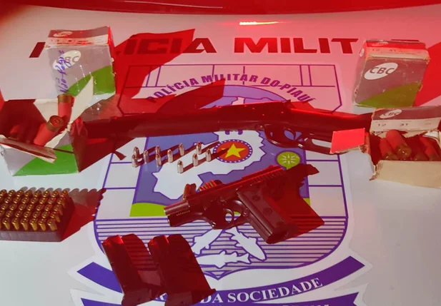 Armas apreendidas em posse do idoso