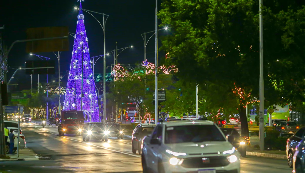 Árvore de Natal na Avenida Frei Serafim
