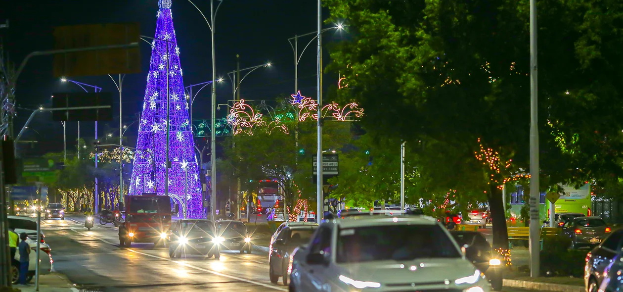 Árvore de Natal na Avenida Frei Serafim