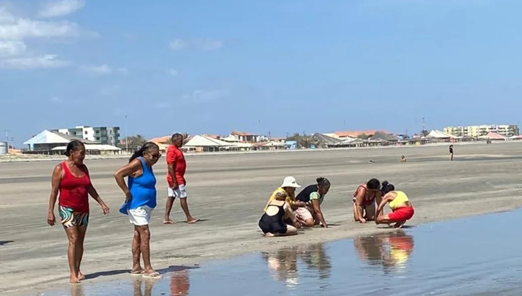 As pessoas aproveitando o passeio