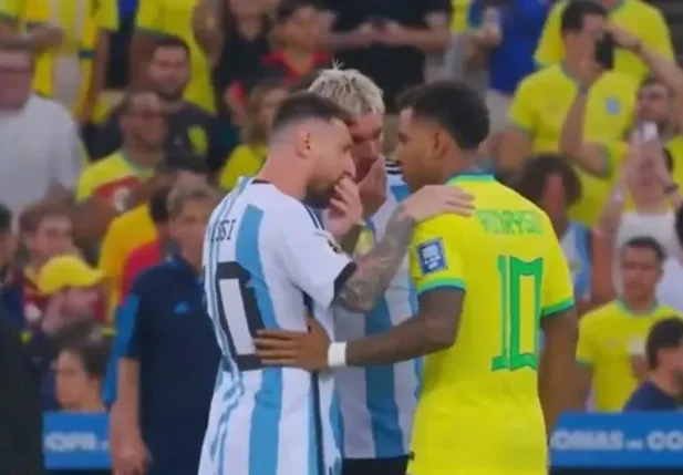 Briga entre Messi e Rodrygo