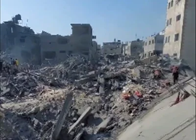 Destruição no campo de Jabaliya