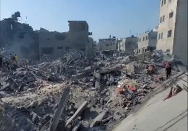 Destruição no campo de Jabaliya