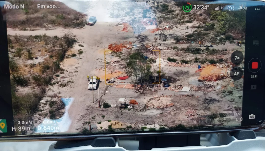 Drone registrou imagens de terras desmatadas