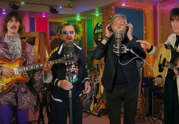 George Harrison, Ringo Starr, Paul McCartney e John Lennon reunidos virtualmente