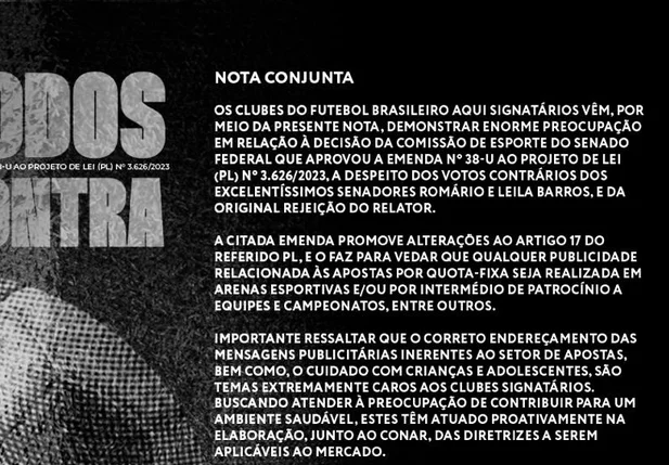 Manifestação dos clubes brasileiros
