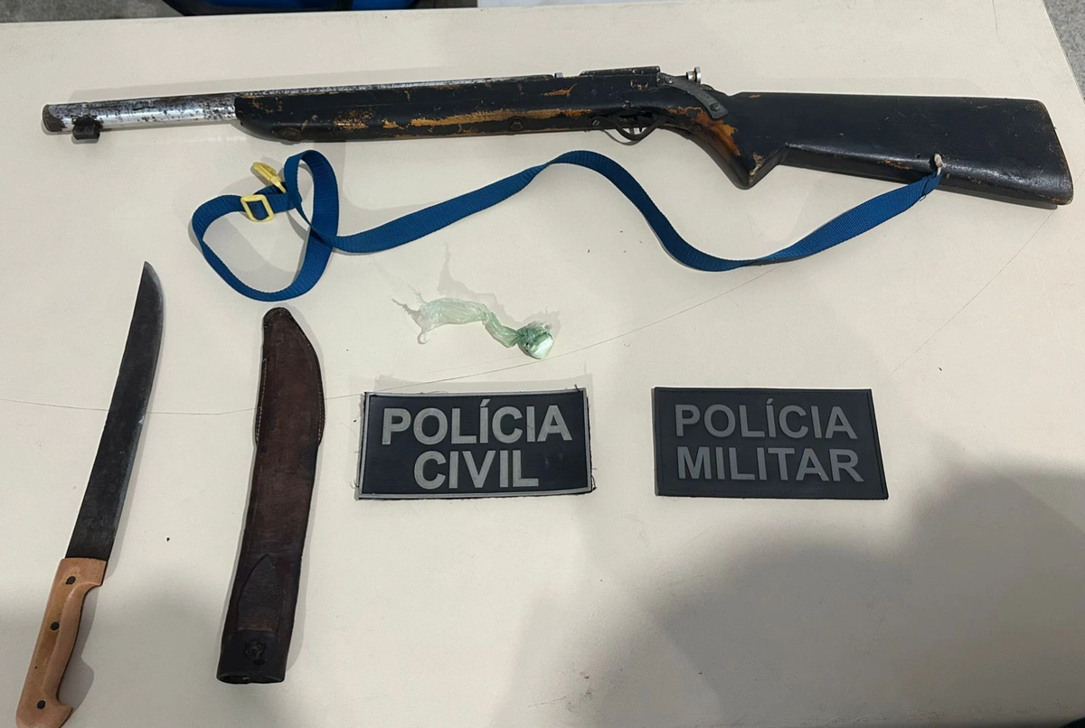 Material apreendido durante a operação policial em Amarante