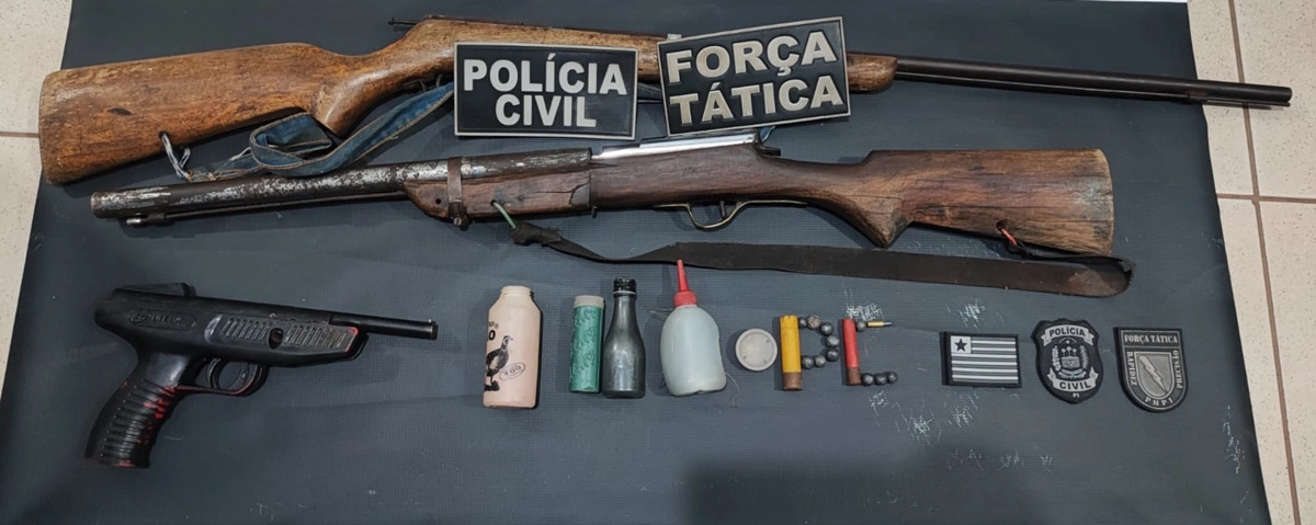 Material apreendido pela polícia de Corrente