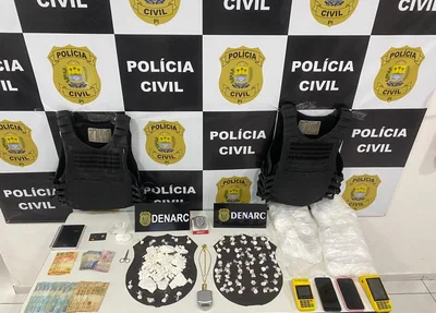 Material apreendido pelo DENARC na Operação Cerco Fechado