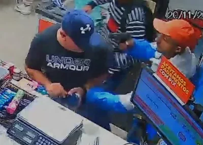 Momento em que o policial militar é assassinado durante assalto em São Paulo