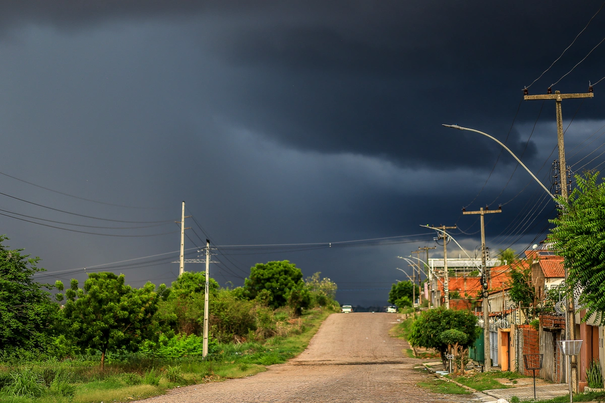 Paisagem céu nublado preparando chuva