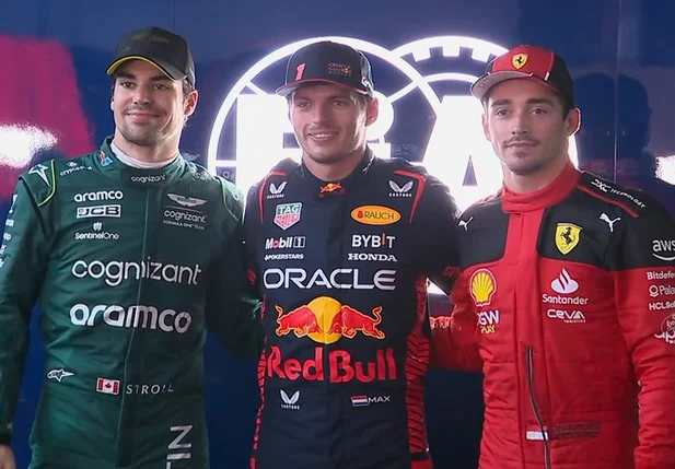 Pódio da pole position foi composto por Verstappen, Leclerc e Stroll