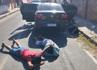 Prisão em flagrante dos assaltantes em Piracuruca