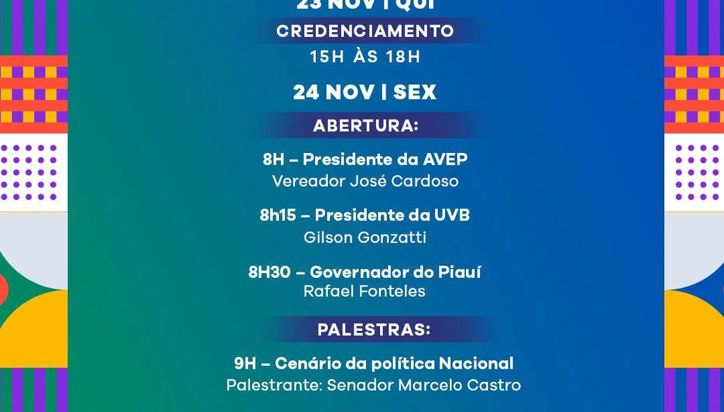 Programação do II Encontro Estadual do Legislativo Municipal