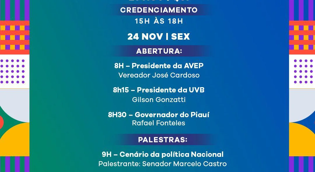 Programação do II Encontro Estadual do Legislativo Municipal