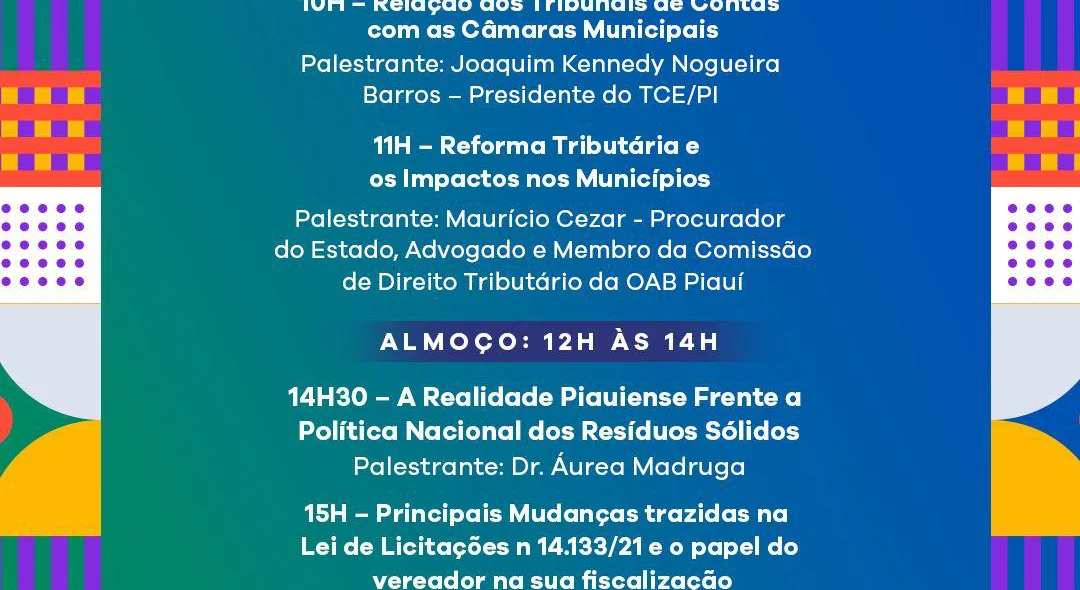 Programação do II Encontro Estadual do Legislativo Municipal