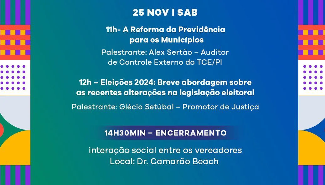 Programação do II Encontro Estadual do Legislativo Municipal