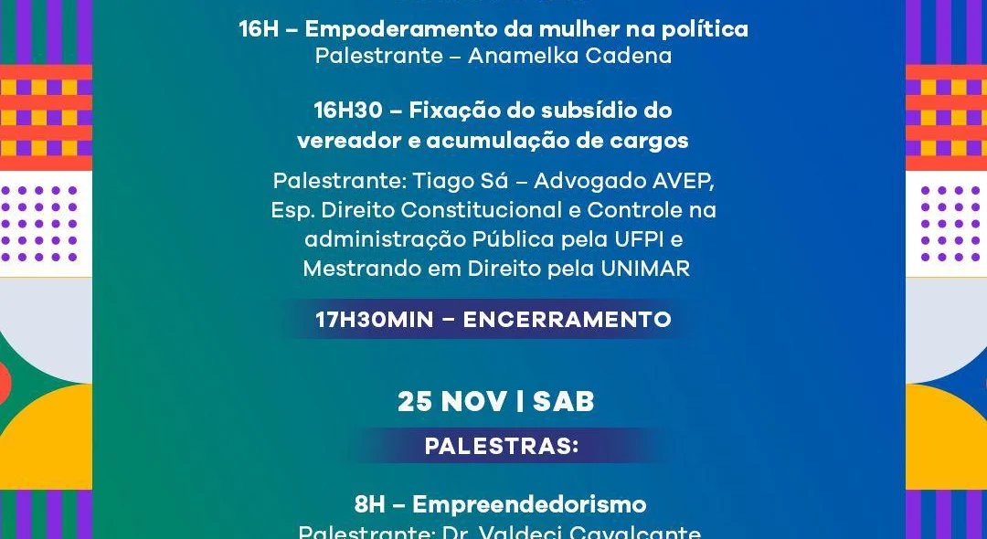Programação do II Encontro Estadual do Legislativo Municipal