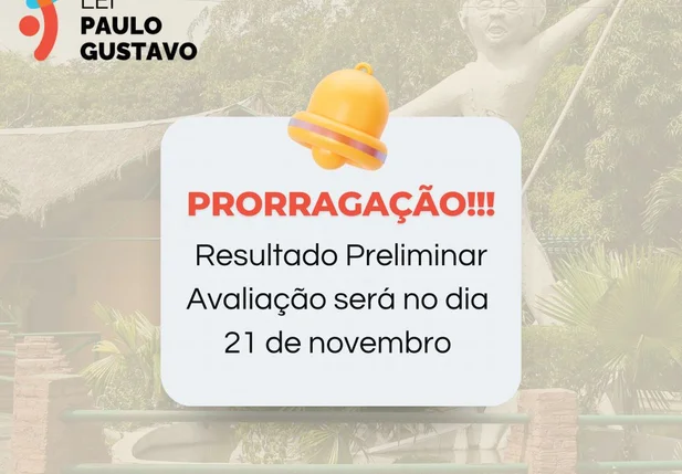 Prorrogação do resultado da Lei Paulo Gustavo em Teresina