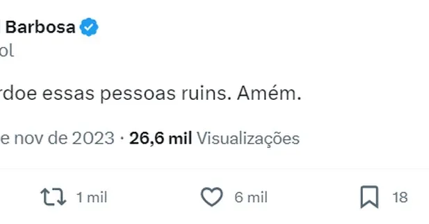Tuíte feito por Gabriel após publicar foto em alusão ao aniversário do Flamengo