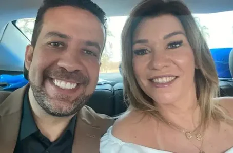 André Janones e a prefeita de Ituiutaba, Leandra Guedes